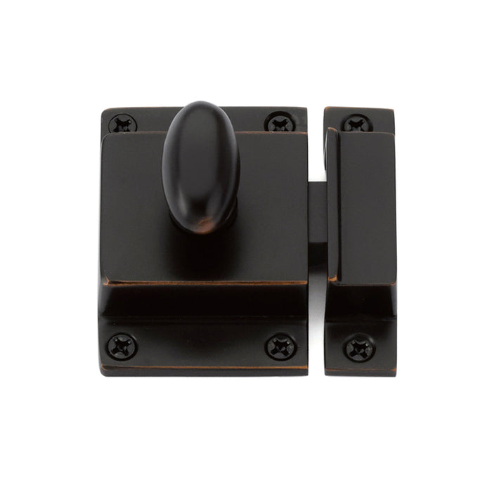 Square Cabinet Latch - Cabinet Mount - 2" Brass/Oil Rubbed Bronze