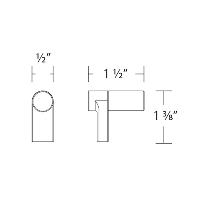 Select Stem Rectangular Smooth Cabinet Finger Pull - Cabinet Mount - 2" Brass/Oil Rubbed Bronze