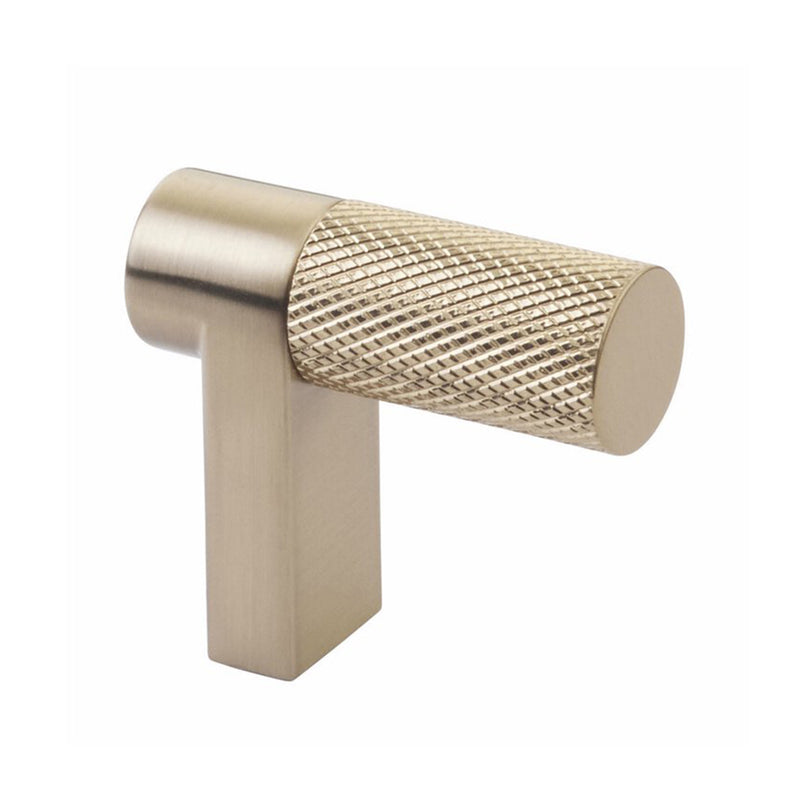 Select Stem Rectangular Knurled Cabinet Finger Pull - Cabinet Mount - 2" Brass/Satin Brass