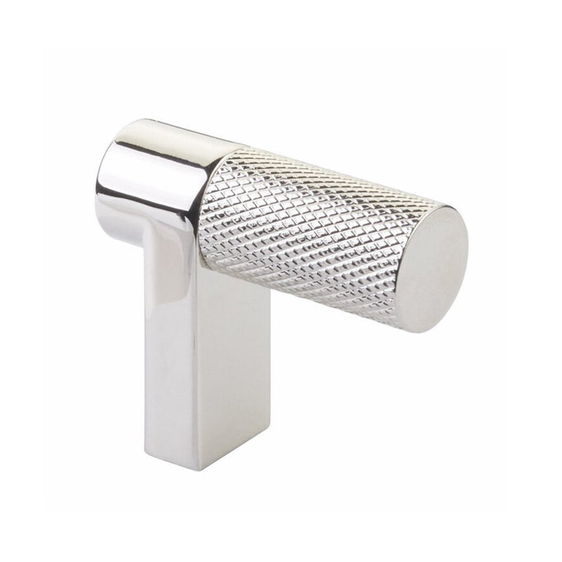 Select Stem Rectangular Knurled Cabinet Finger Pull - Cabinet Mount - 2" Brass/Polished Nickel