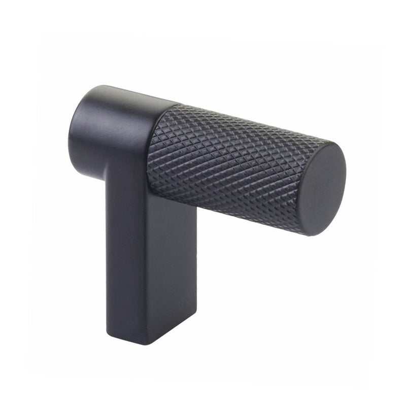 Select Stem Rectangular Knurled Cabinet Finger Pull - Cabinet Mount - 2" Brass/Flat Black