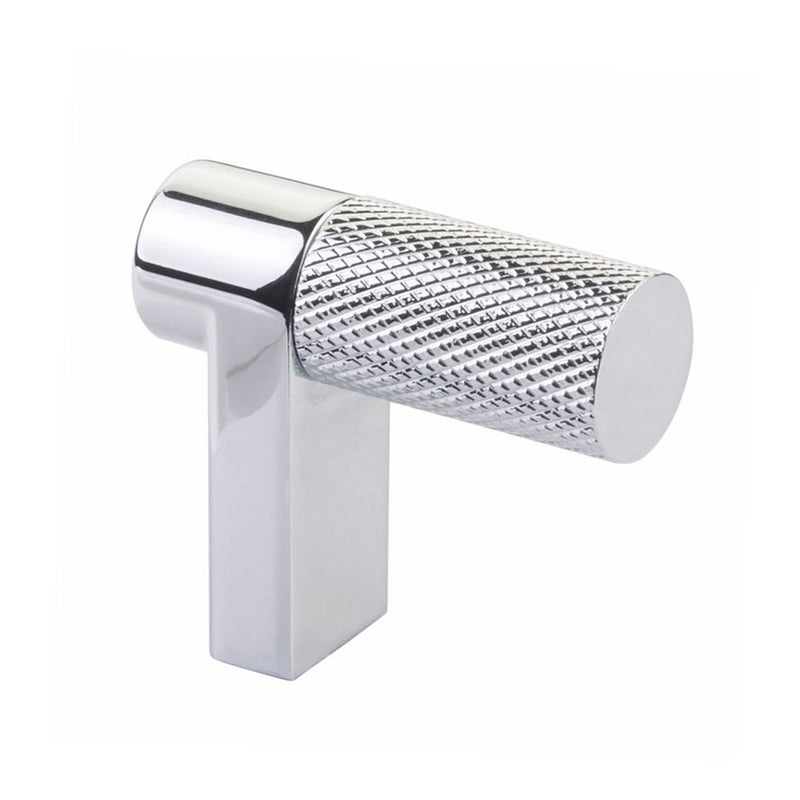 Select Stem Rectangular Knurled Cabinet Finger Pull - Cabinet Mount - 2" Brass/Polished Chrome