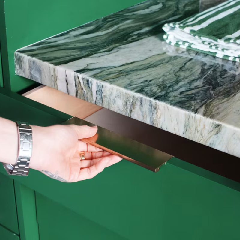 Modern Edge Cabinet Pull Handle - Cabinet Mount - 6" Brass/Polished Chrome