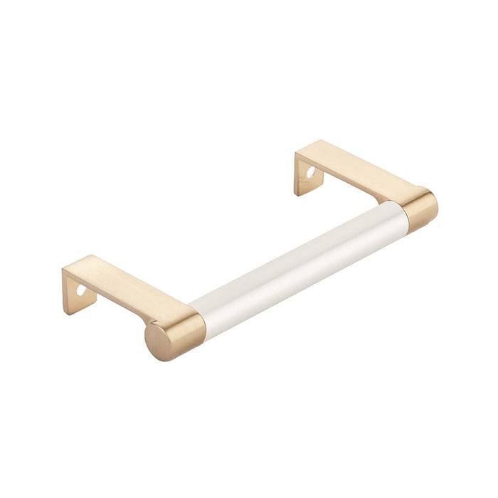 Select Stem Round Smooth Edge Cabinet Pull Handle - Cabinet Mount - 5" Brass/Satin Brass/Satin Nickel