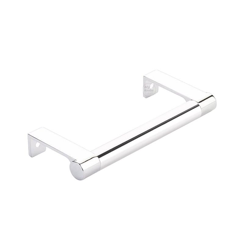 Select Stem Round Smooth Edge Cabinet Pull Handle - Cabinet Mount - 5" Brass/Polished Chrome