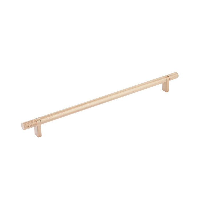 Select Stem Rectangular Bar Knurled Cabinet Pull Handle - Cabinet Mount - 12" Brass/Satin Copper