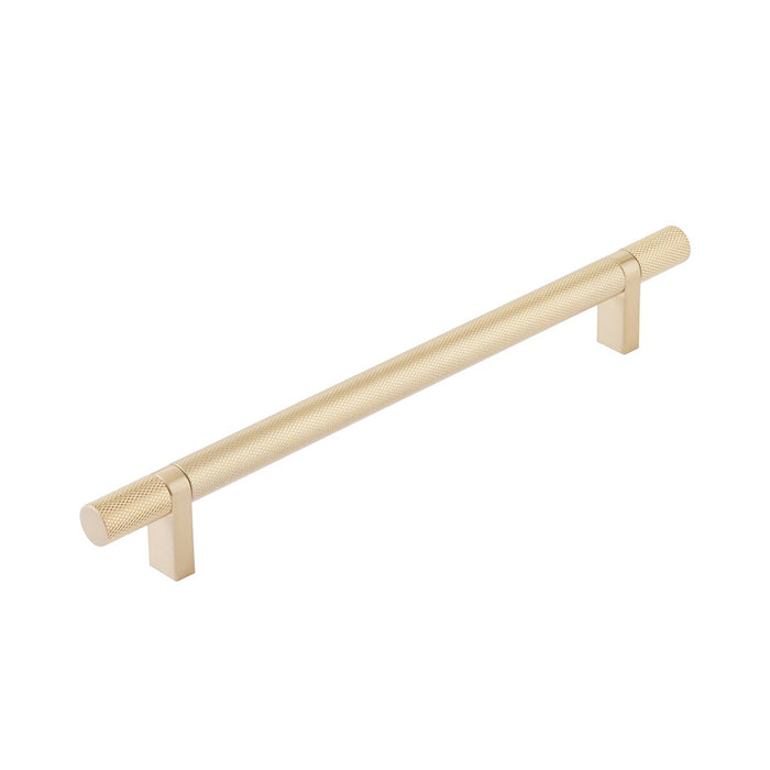 Select Stem Rectangular Bar Knurled Cabinet Pull Handle - Cabinet Mount - 8" Brass/Satin Brass