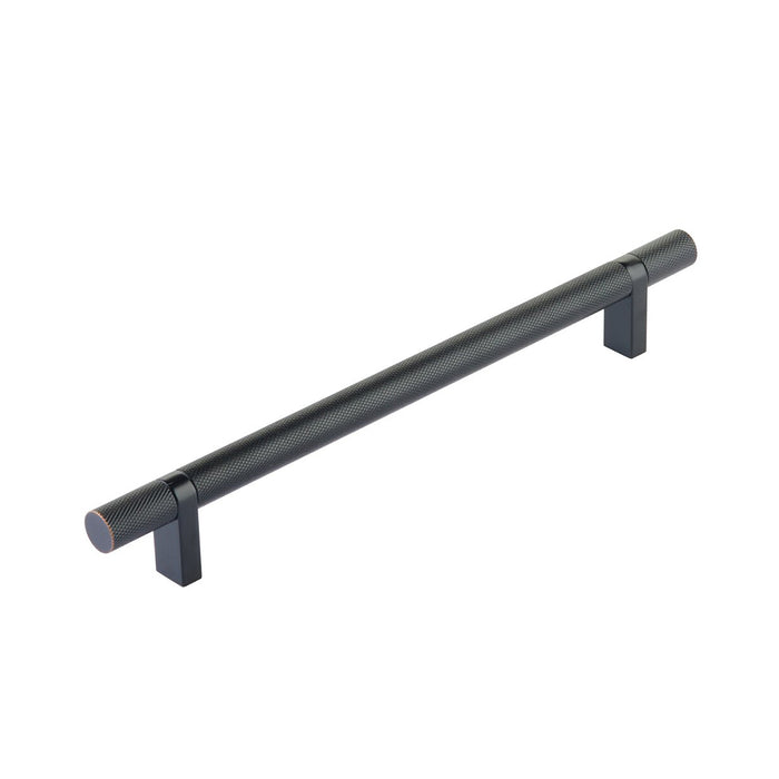 Select Stem Rectangular Bar Knurled Cabinet Pull Handle - Cabinet Mount - 8" Brass/Oil Rubbed Bronze