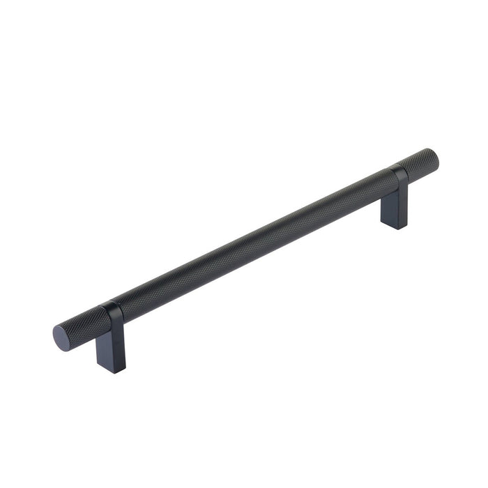 Select Stem Rectangular Bar Knurled Cabinet Pull Handle - Cabinet Mount - 8" Brass/Flat Black