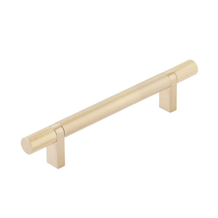 Select Stem Rectangular Bar Knurled Cabinet Pull Handle - Cabinet Mount - 5" Brass/Satin Brass