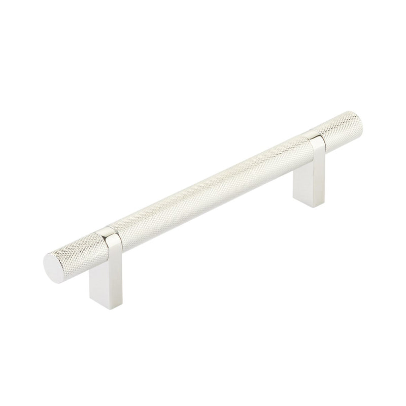 Select Stem Rectangular Bar Knurled Cabinet Pull Handle - Cabinet Mount - 5" Brass/Polished Nickel