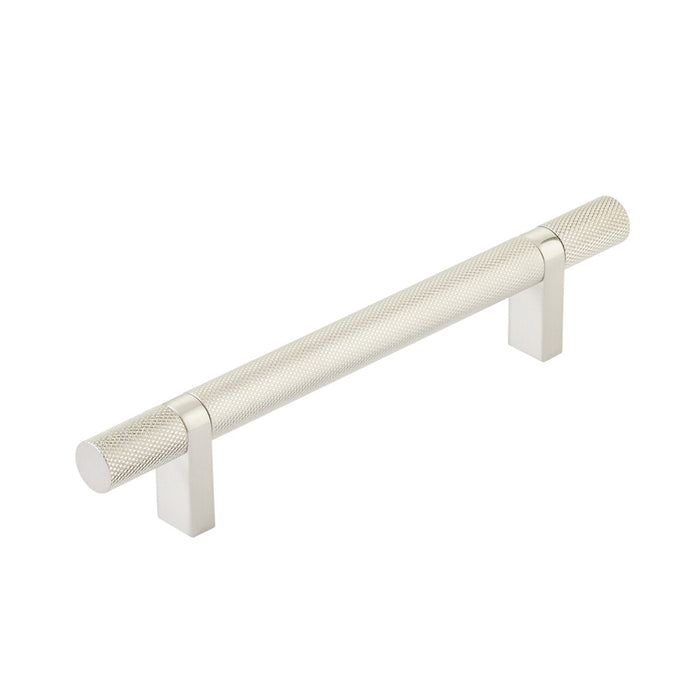 Select Stem Rectangular Bar Knurled Cabinet Pull Handle - Cabinet Mount - 5" Brass/Satin Nickel