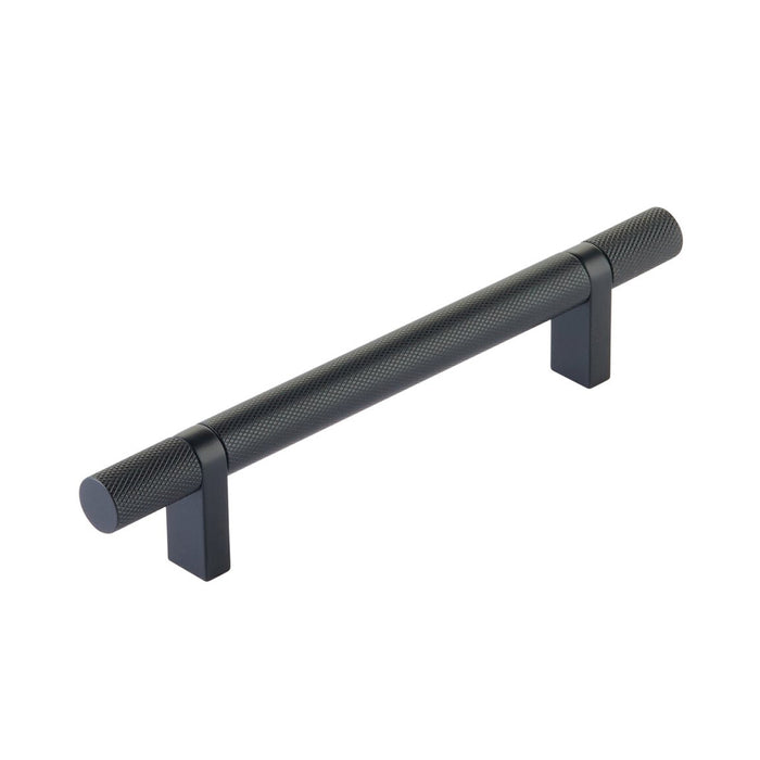 Select Stem Rectangular Bar Knurled Cabinet Pull Handle - Cabinet Mount - 5" Brass/Flat Black