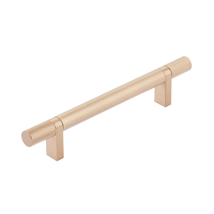 Select Stem Rectangular Bar Knurled Cabinet Pull Handle - Cabinet Mount - 5" Brass/Satin Copper