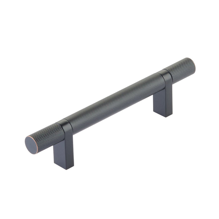 Select Stem Rectangular Bar Knurled Cabinet Pull Handle - Cabinet Mount - 4" Brass/Oil Rubbed Bronze