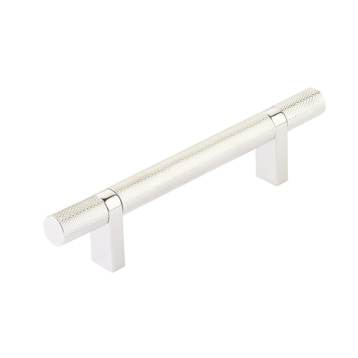 Select Stem Rectangular Bar Knurled Cabinet Pull Handle - Cabinet Mount - 4" Brass/Polished Nickel