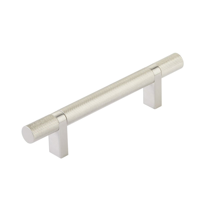 Select Stem Rectangular Bar Knurled Cabinet Pull Handle - Cabinet Mount - 4" Brass/Satin Nickel