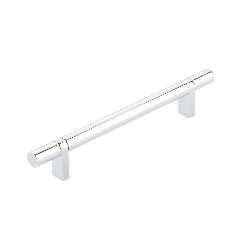 Select Stem Rectangular Bar Smooth Cabinet Pull Handle - Cabinet Mount - 6" Brass/Polished Chrome