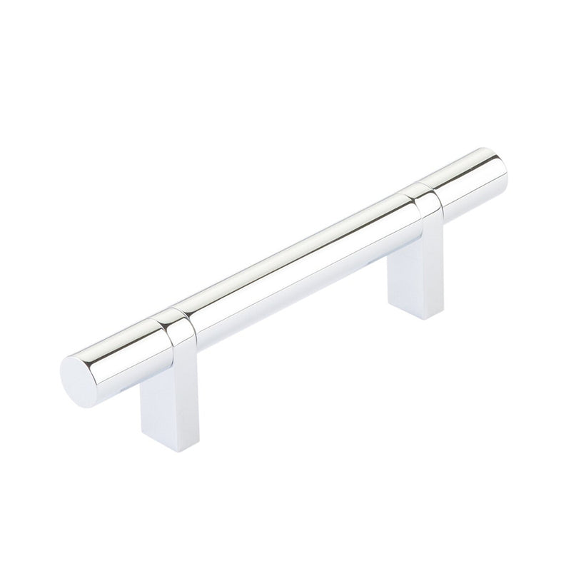 Select Stem Rectangular Bar Smooth Cabinet Pull Handle - Cabinet Mount - 3" Brass/Polished Chrome
