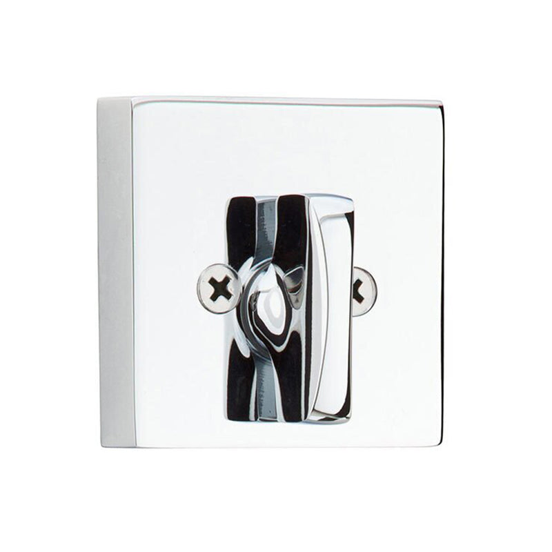 Square Single Sided Deadbolt - Door Mount - 2" Brass/Polished Chrome