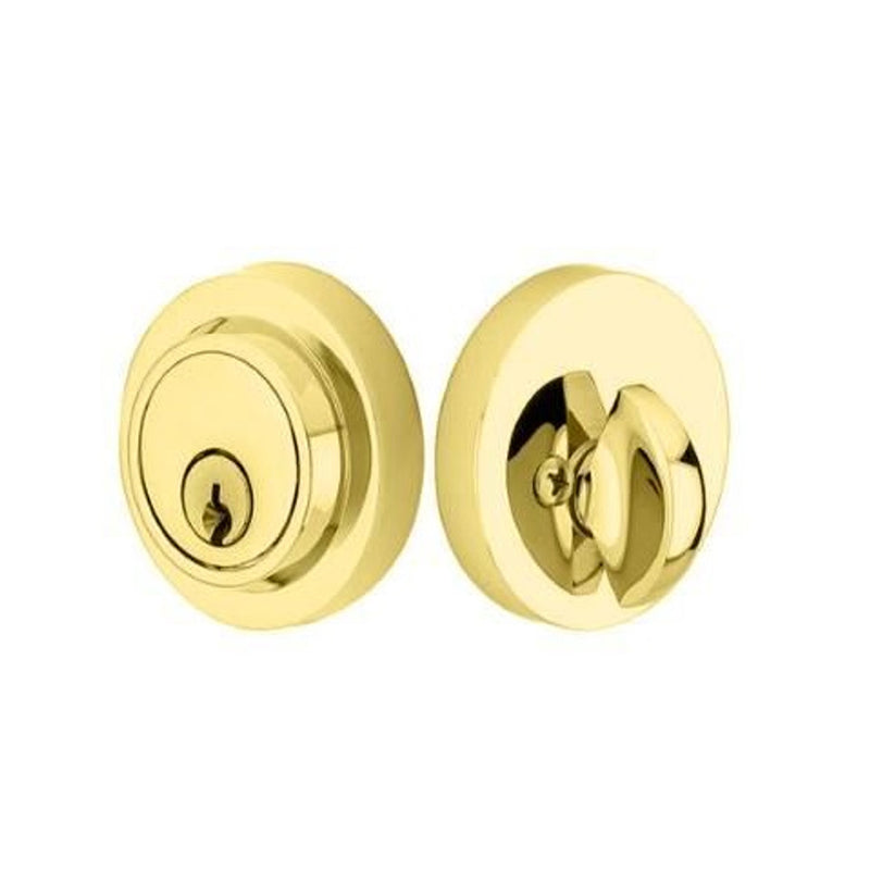 Modern Round Single Cylinder Deadbolt - Door Mount - 2" Brass/Unlacquered Brass