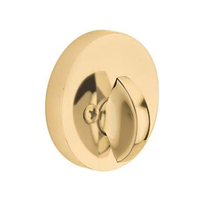 Modern Round Single Sided Deadbolt - Door Mount - 2" Brass/Satin Brass
