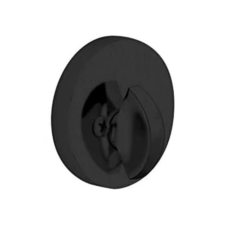 Modern Round Single Sided Deadbolt - Door Mount - 2" Brass/Flat Black