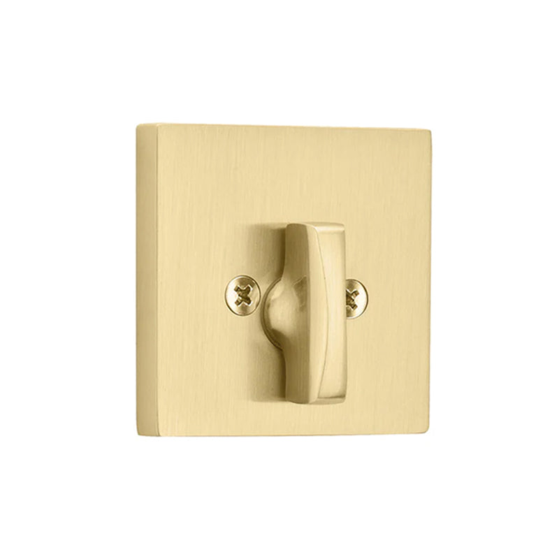 Square Single Sided Deadbolt - Door Mount - 2" Brass/Satin Brass