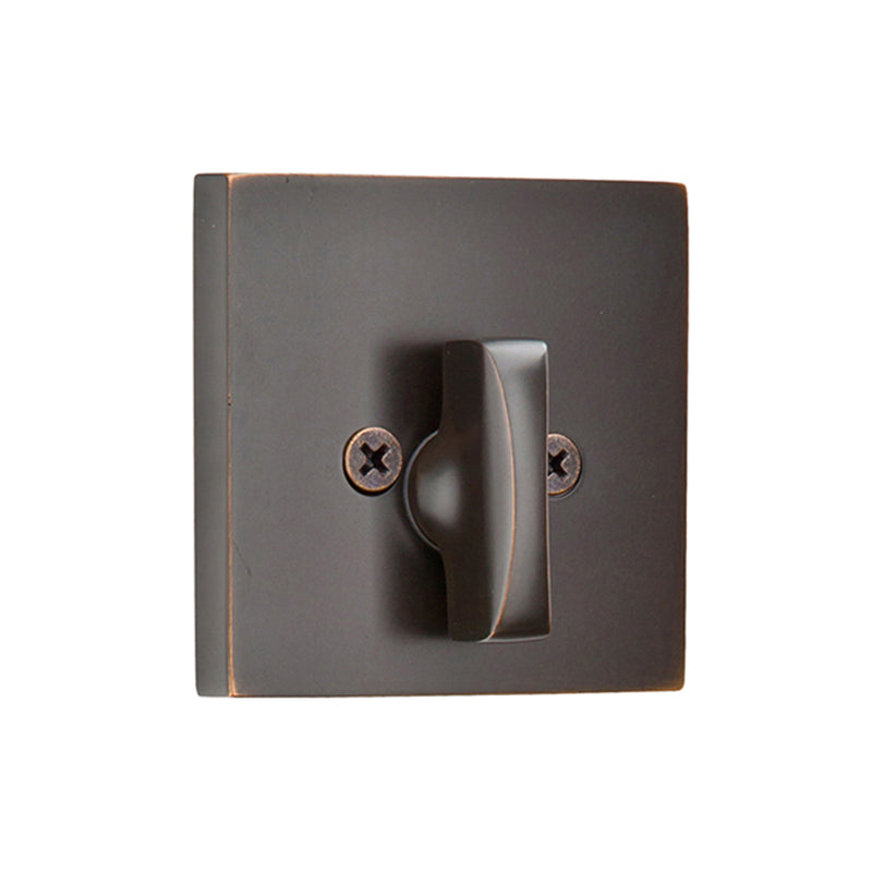 Square Single Sided Deadbolt - Door Mount - 2" Brass/Oil Rubbed Bronze