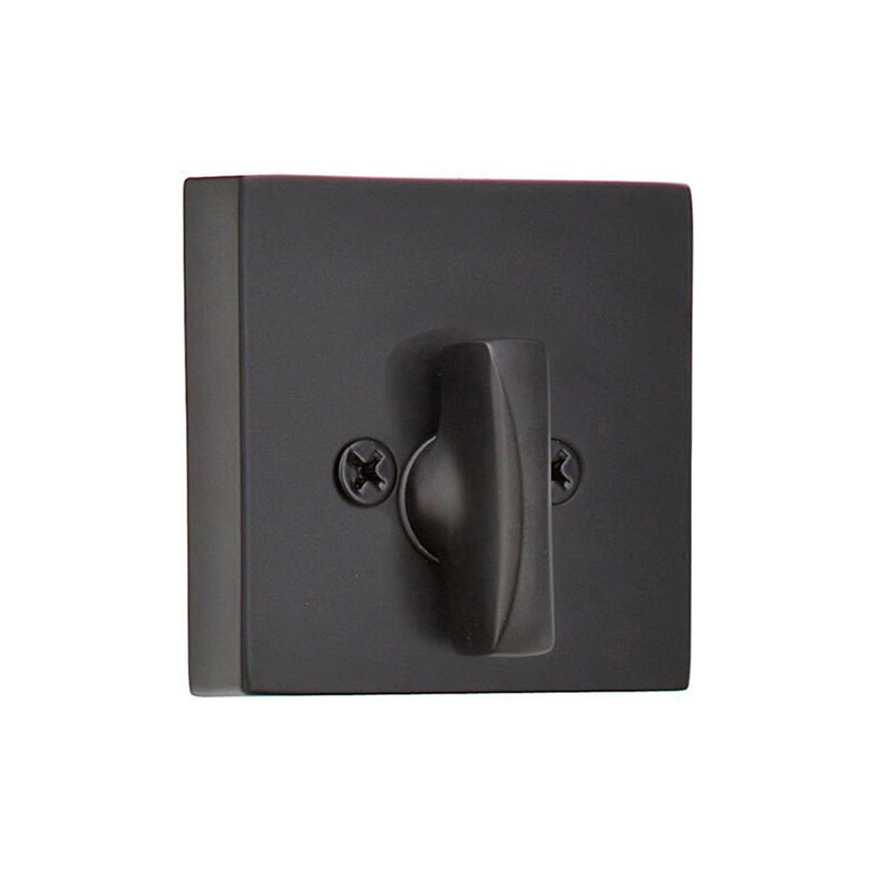 Square Single Sided Deadbolt - Door Mount - 2" Brass/Flat Black