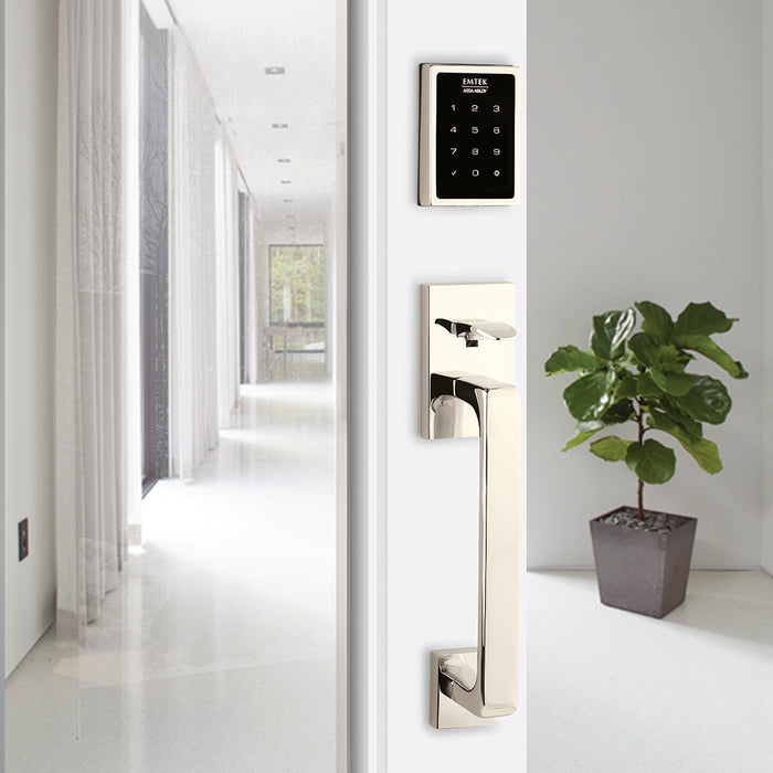 Baden Helios Lever Right Smart Touchscreen Keypad Door Entrance Set - Door Mount - 17" Brass/Polished Nickel
