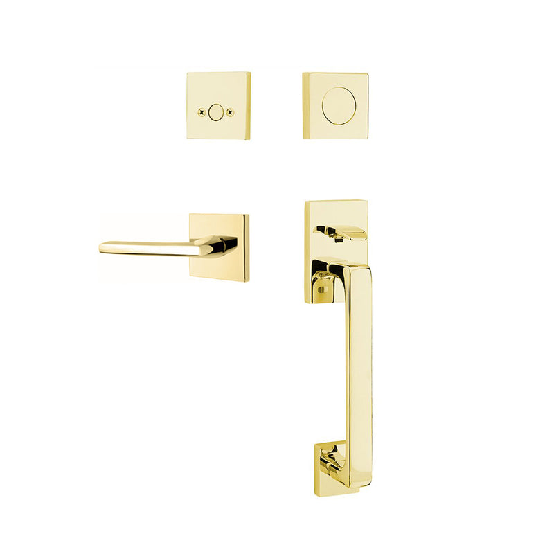 Baden Tubular Dummy Helios Lever Left Door Entrance Set - Door Mount - 17" Brass/Unlacquered Brass