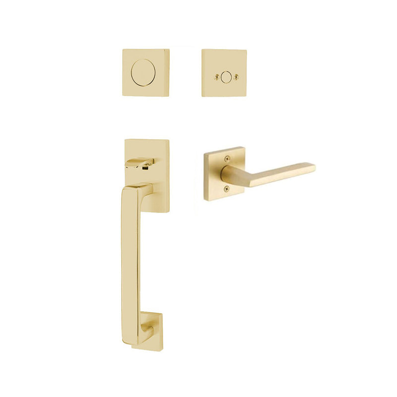 Baden Tubular Dummy Helios Lever Right Door Entrance Set - Door Mount - 17" Brass/Satin Brass