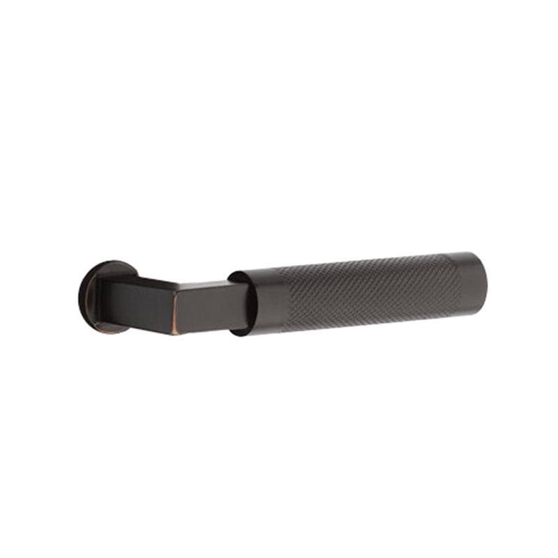 Hercules Knurled Full Length Mortise L-Square Knurled Right Single Cylinder Door Entrance Set - Door Mount - 18" Brass/Oil Rubbed Bronze