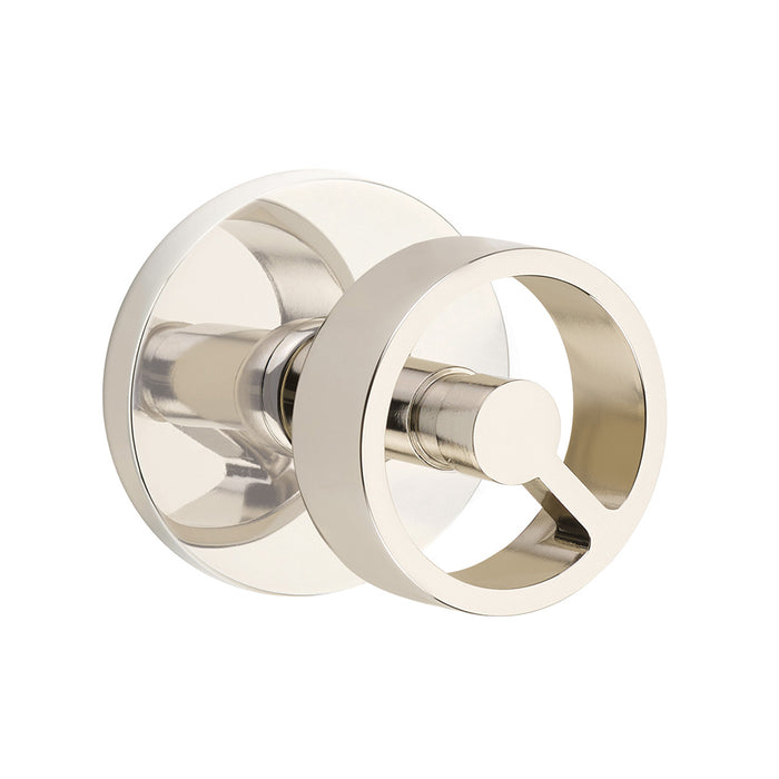 Spoke Disk Rosette Passage Door Knob - Door Mount - 3" Brass/Polished Nickel