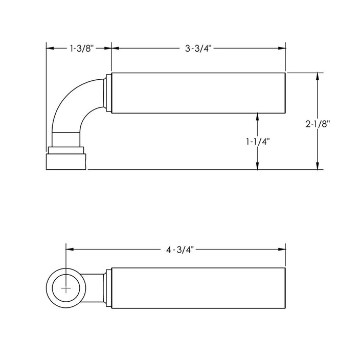 Disk Rosette Round Manning Lever Right Privacy Door Leverset - Door Mount - 5" Brass/Satin Nickel