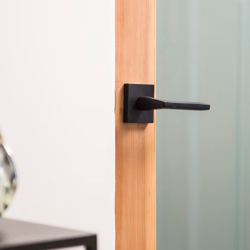 Helios Lever Square Concealed Passage Door Leverset - Door Mount - 6" Brass/Flat Black