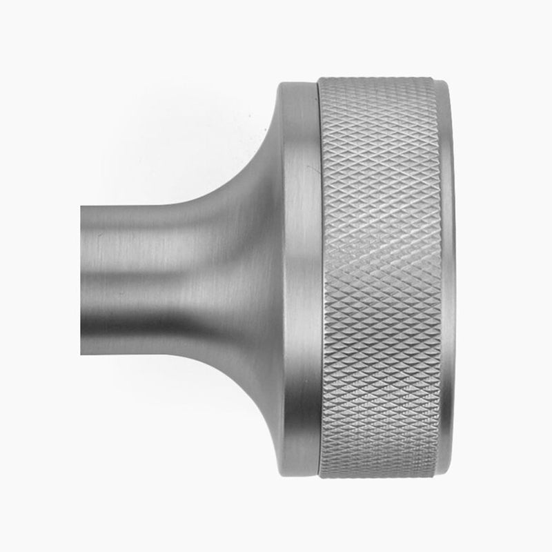 Modern Rectangular Knurled Conical Concealed Privacy Door Knob - Door Mount - 3" Brass/Oil Rubbed Bronze