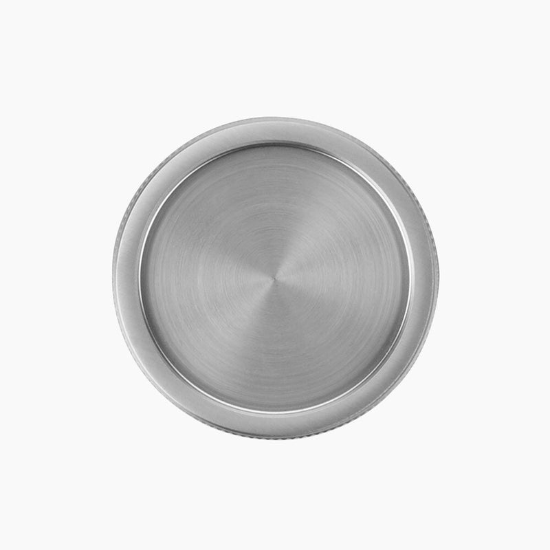 Modern Rectangular Knurled Conical Concealed Privacy Door Knob - Door Mount - 3" Brass/Polished Nickel