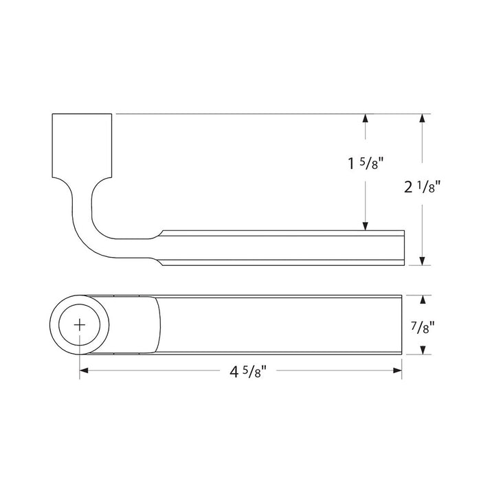 Quincy Rosette Square Aston Lever Right Privacy Door Leverset - Door Mount - 5" Brass/Polished Nickel