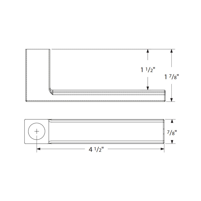 Urban Modern Dumon Lever Concealed Privacy Door Leverset - Door Mount - 5" Brass/Polished Nickel