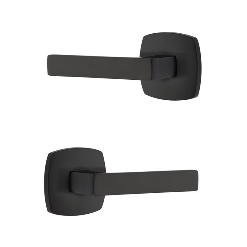 Urban Modern Dumon Lever Concealed Privacy Door Leverset - Door Mount - 5" Brass/Flat Black