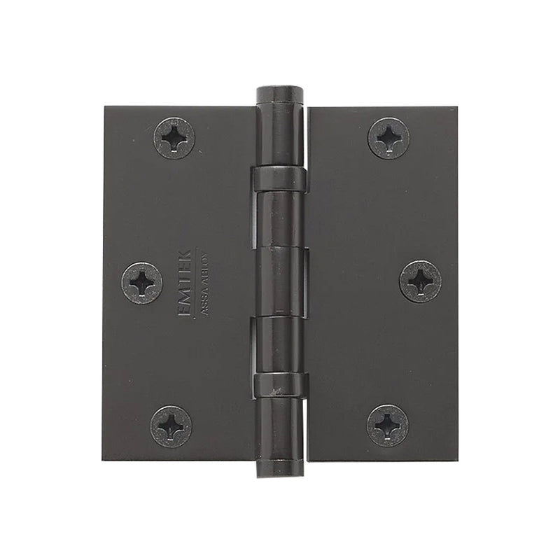 Square Corners Heavy Duty Ball Bearing Hinge - Door Mount - 3" Steel/Oil Rubbed Bronze