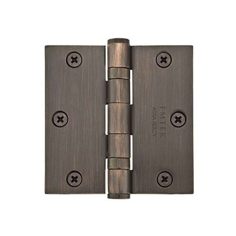 Square Corners Heavy Duty Ball Bearing Hinge - Door Mount - 3" Steel/Medium Bronze