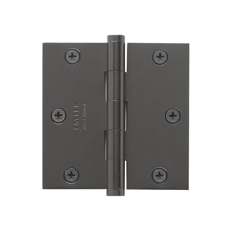 Square Corners Heavy Duty Plain Bearing Hinge - Door Mount - 3" Brass/Oil Rubbed Bronze