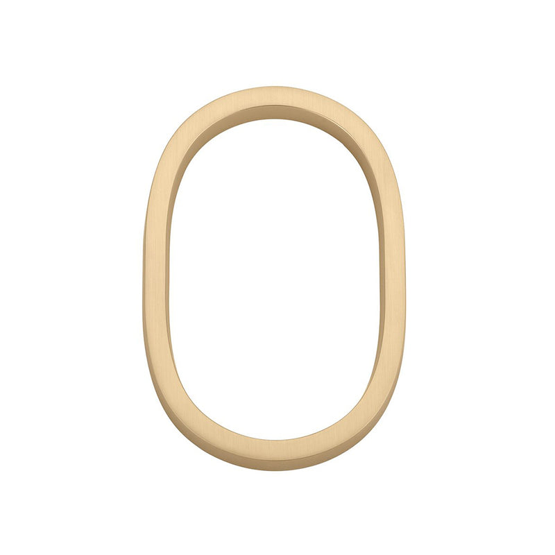 Modern "0" House Numbers - Wall Mount - 7" Zinc/Satin Brass