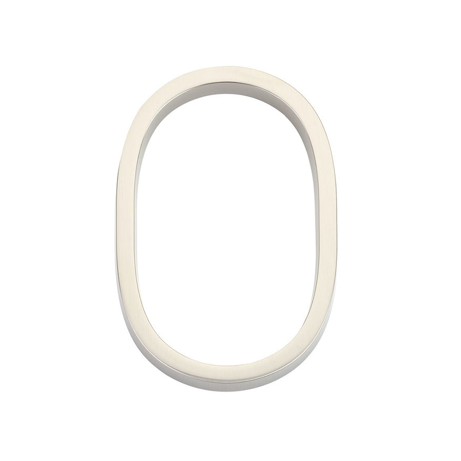 Modern "0" House Numbers - Wall Mount - 7" Zinc/Satin Nickel