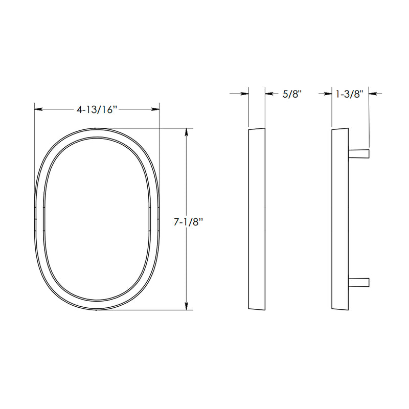 Modern "0" House Numbers - Wall Mount - 7" Zinc/Satin Nickel