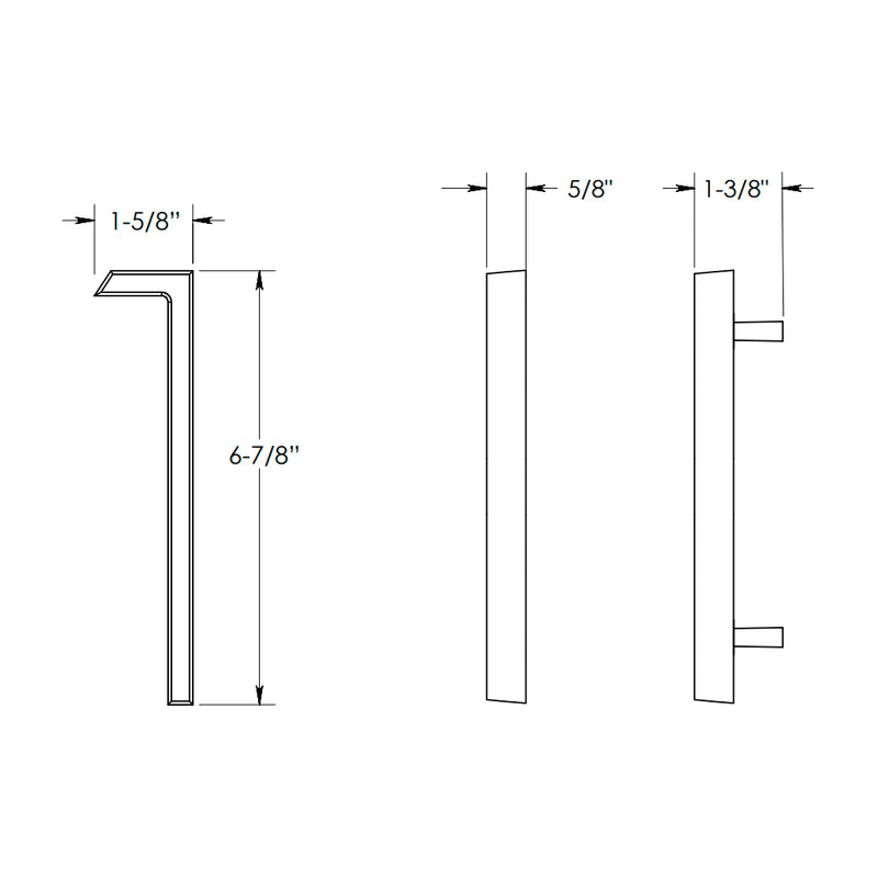 Modern "1" House Numbers - Wall Mount - 7" Zinc/Satin Nickel