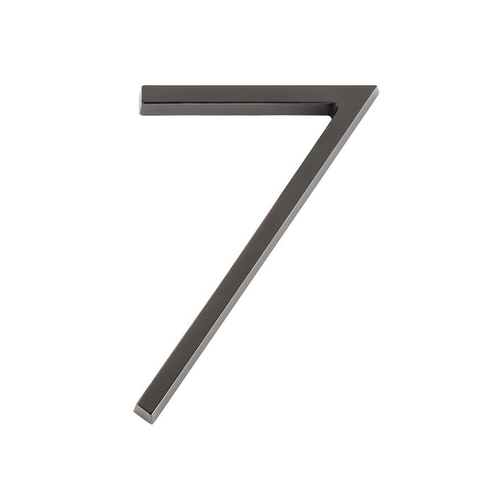 Modern "7" House Numbers - Wall Mount - 7" Zinc/Oil Rubbed Bronze